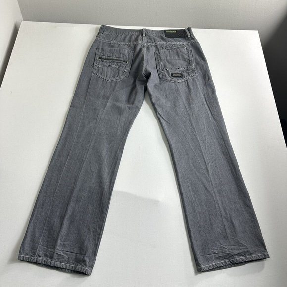 Vintage Mens COOGI Australia Straight Leg Jean Retro Y2K W36 L34 Gray Zip Pocket - Picture 2 of 10